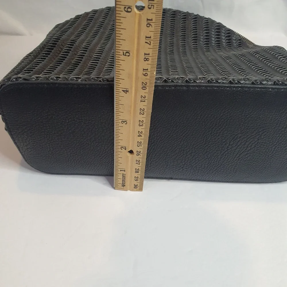 Universal Thread Black Woven Mini‎ Backpack Faux Leather Straps